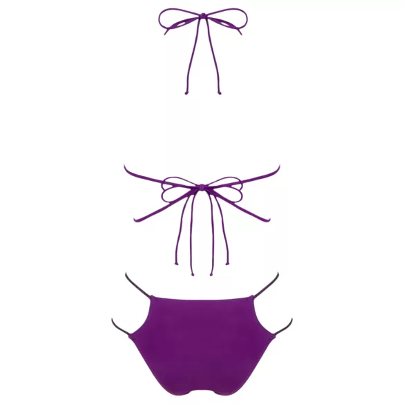 Obsessive Balitta - sjajni bikini s vezicama (ljubičasta) - M