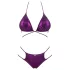 Obsessive Balitta - sjajni bikini s vezicama (ljubičasta) - M
