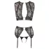 Cottelli Bondage - čipkasti set donjeg rublja + lisice (4‑dijelni) - L