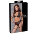 Cottelli Bondage - Set grudnjaka s mrežastim umetkom (crno)