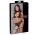 Cottelli Bondage - grudnjak set s mrežastim umetkom (crna) - L