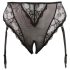 Cottelli Plus Size - čipkaste gaćice s pojasom (crne) - XXL