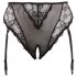 Cottelli Plus Size - čipkaste gaćice s pojasom (crne) - XXL