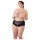 Cottelli Plus Size - čipkaste otvorene gaćice s perlicama - crne - 4XL