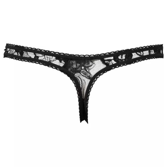 Cottelli - tanga za seks - čipka - crna - M