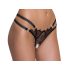 Cottelli - luksuzne otvorene tange s prstenom (crne) - M/L
