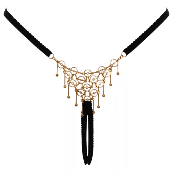 Cottelli - otvorene tange s ukrasom - crne - S-L