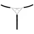 Cottelli - otvorene string tange s srebrnim ukrasom - crne (S-L)