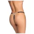 Cottelli - otvorene string tange s srebrnim ukrasom - crne (S-L)