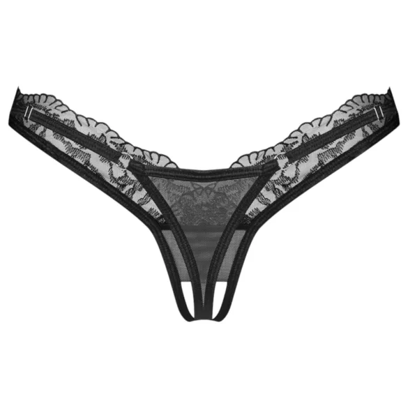 Obsessive - tanga gaćice - prozirne, čipkaste - crna