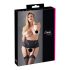 Cottelli Plus Size - čipkasti podvez s vezicama (crni) - XL