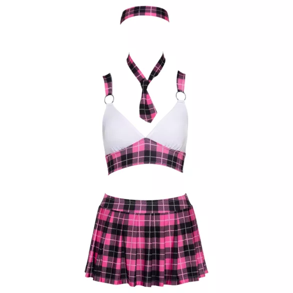 Cottelli - kostim školske djevojke s kariranim uzorkom - roza set