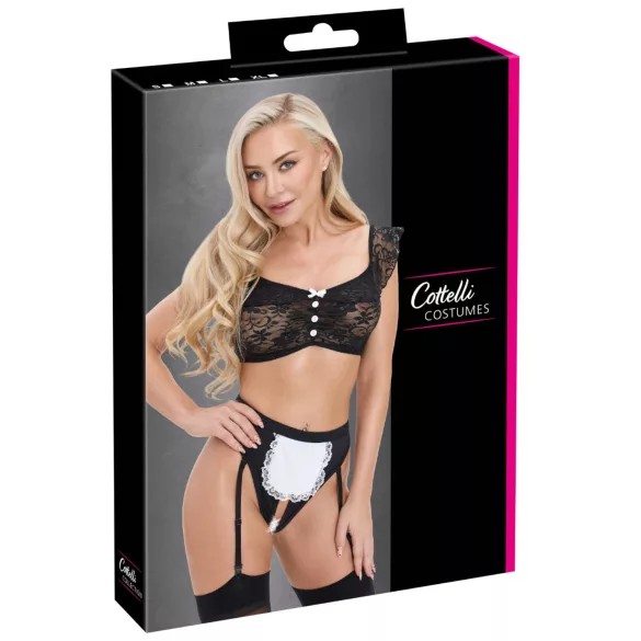 Cottelli - kostim sobarice set (crno-bijeli) - L