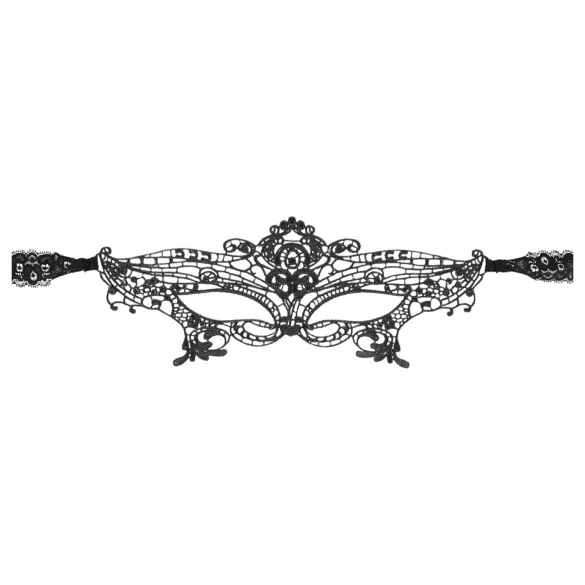 Cottelli - Očnа maska s vezom i čipkastim izgledom - crna