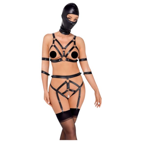 Bad Kitty - ogrlica i maska set (crna) - S