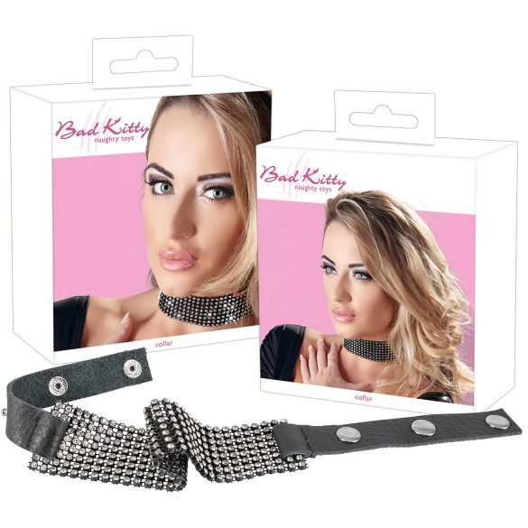 Bad Kitty - crna ogrlica s rhinestones