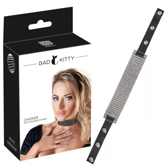 Bad Kitty - ogrlica s kristalima - crna
