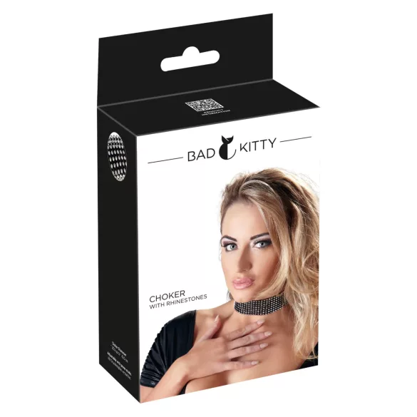 Bad Kitty - ogrlica s kristalima - crna