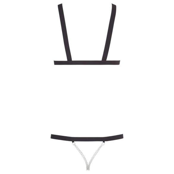 Bad Kitty - crni bodi s remenjem i zakovicama (S-L)