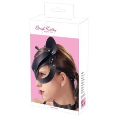   Bad Kitty - umjetna koža, maska mačke sa kamenčićima - crna (SL)