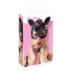   Bad Kitty - umjetna koža, maska mačke sa kamenčićima - crna (SL)