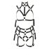 Bad Kitty - crni bondage set grudnjaka i haltera - L/XL