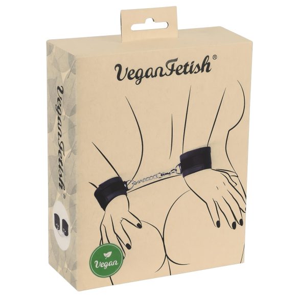 Vegan Fetish - ručne lisice s kratkim lancem (crne)
