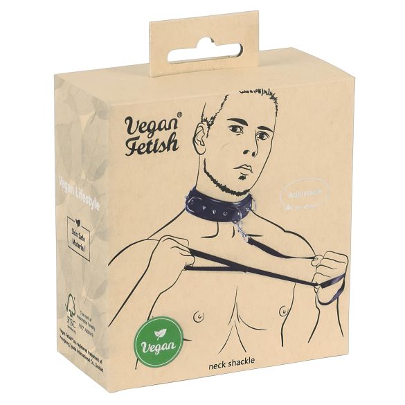 Vegan Fetiš - crni ogrlica i povodac s klinovima