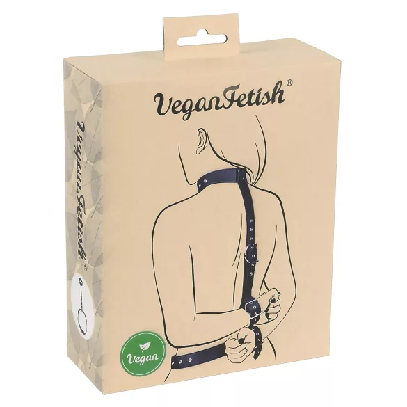 Vegan Fetish - set za vezanje ruku straga - crna
