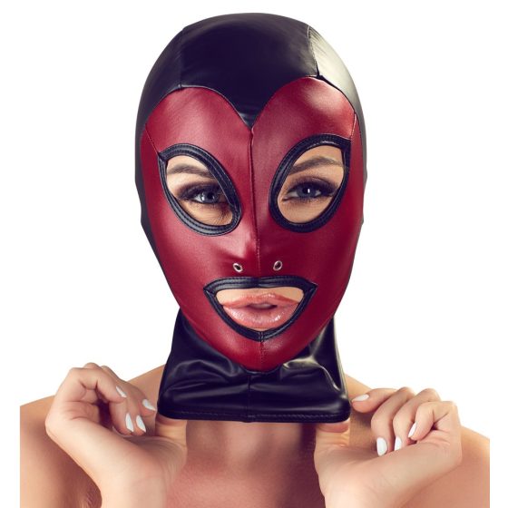 Bad Kitty - slatka sjajna maska - crno-crvena (SL)