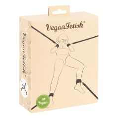 Vegan Fetish - set za vezanje za krevet - crna
