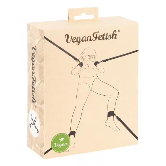 Vegan Fetish - set za vezanje za krevet - crna