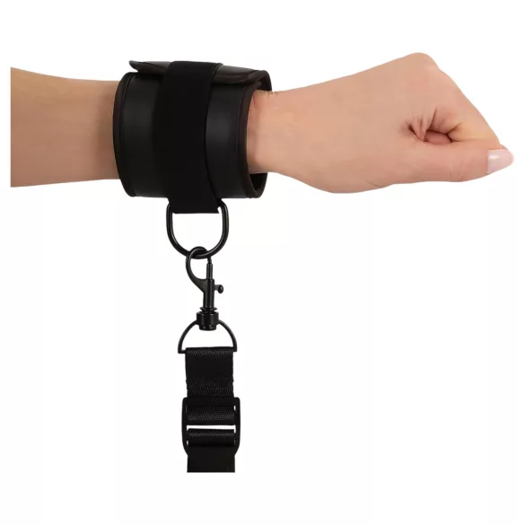 Vegan Fetish - set za vezanje za krevet - crna