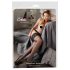 Cottelli Plus Size čarape - čipkaste, 15 cm široke, crne