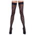Cottelli Legwear - čarape do bedara s leopard uzorkom - crne