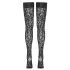 Cottelli Legwear - čarape do bedara s leopard uzorkom - crne - 4
