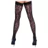 Cottelli Legwear - čarape do bedara s leopard uzorkom - crne - 5