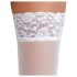 Cottelli - čipkaste, cvjetne halter čarape (bijele) - 3/M-L