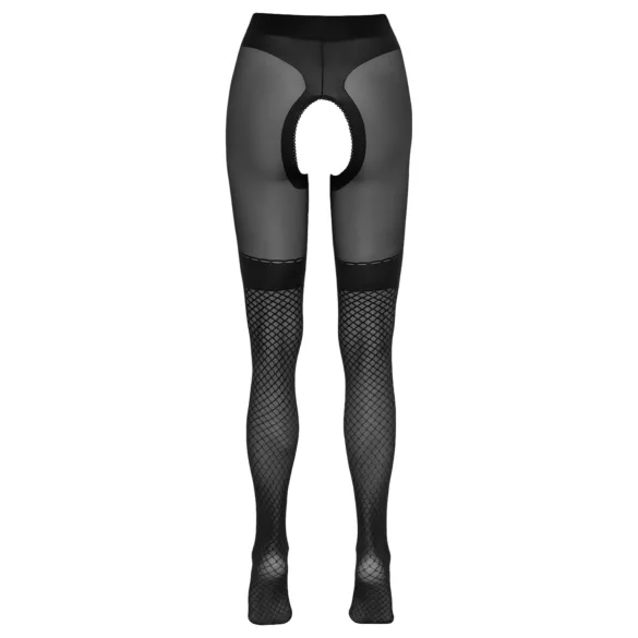 Cottelli - otvorene čarape s mrežastim umetkom - crne