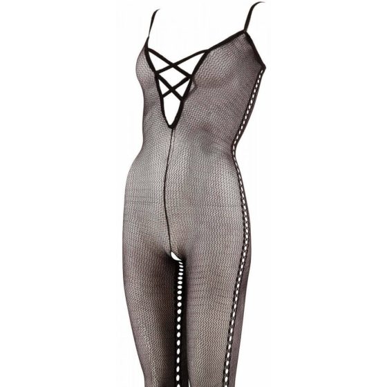/ NO:XQSE - Mačkasta haljina s uzorkom sa strane - crna - L/XL