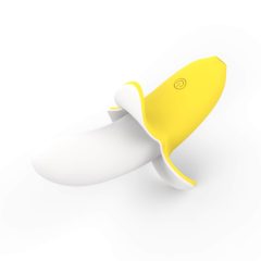   Lonely - punjivi, vodootporni, banana vibrator (žuto-bijeli)