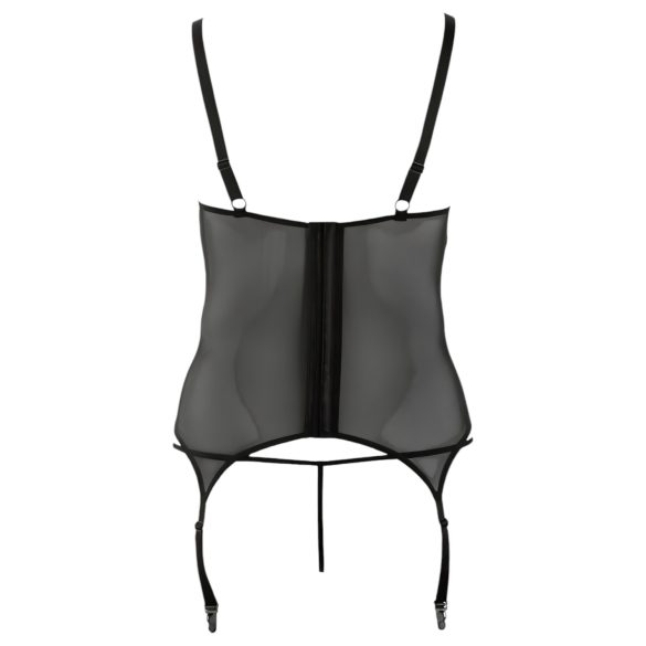 Cottelli - ženska top majica plus size - cvjetni uzorak - crna - XXXL