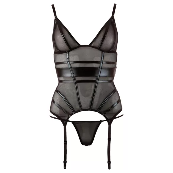 Cottelli - prozirni top s sjajnim prugama - crna