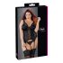 Cottelli Plus Size - crni prilagodljivi top s podvezicom
