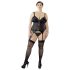 Cottelli Plus Size - crni prilagodljivi top s podvezicom