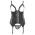 Cottelli Plus Size - crni prilagodljivi top s podvezicom