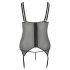 Cottelli Plus Size - crni prilagodljivi top s podvezicom