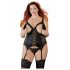 Cottelli Plus Size - crni prilagodljivi top s podvezicom