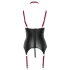 Cottelli Bondage - Sjajni grudnjak s ovratnikom - crni - L