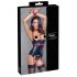 Cottelli Bondage - Sjajni podupirući top s ovratnikom (crni) - XL